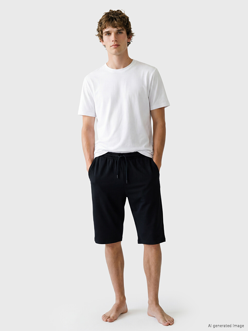 Siyah Regular Fit Erkek Şort-1