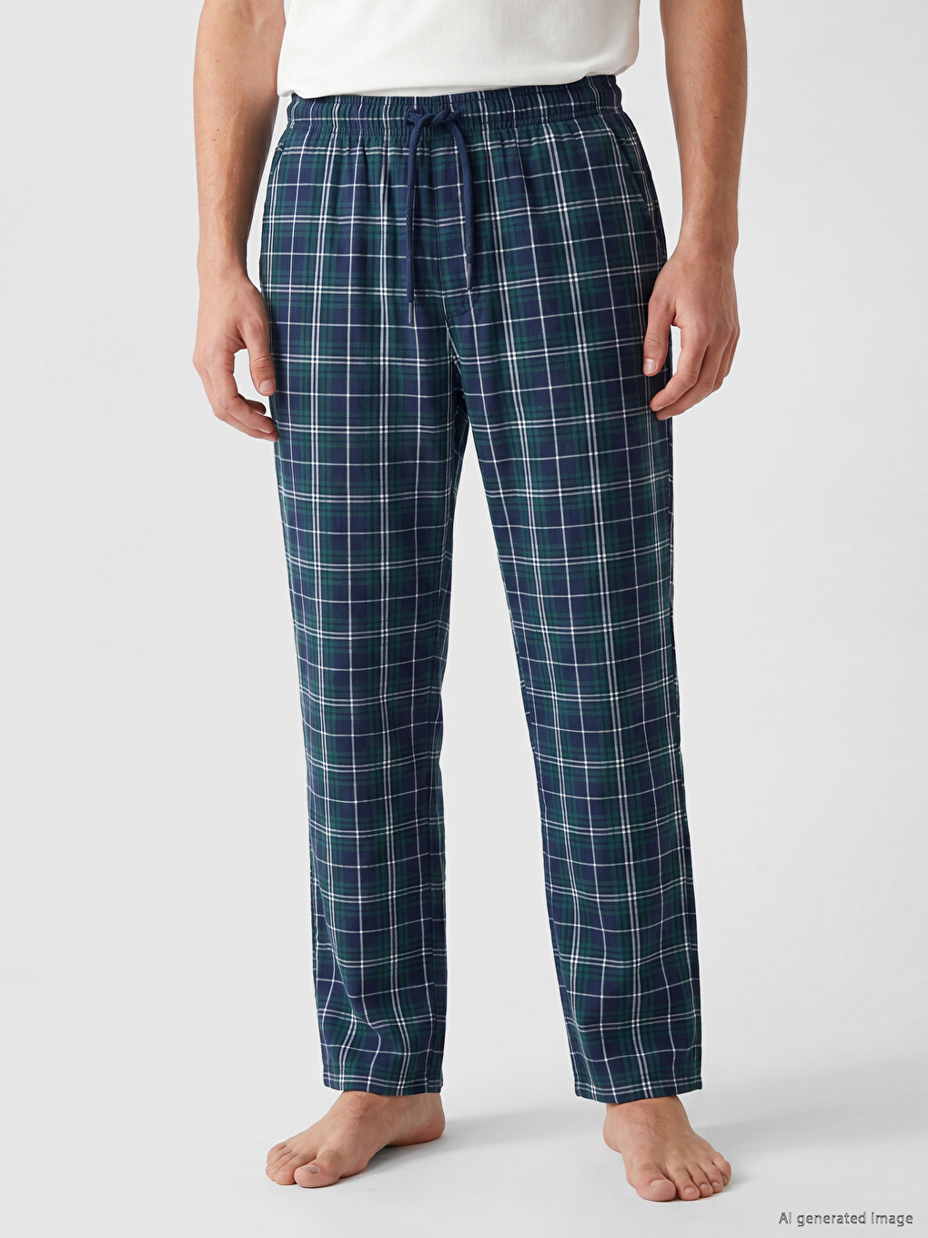 Regular Fit Plaid Men's Pyjamas Bottoms-1