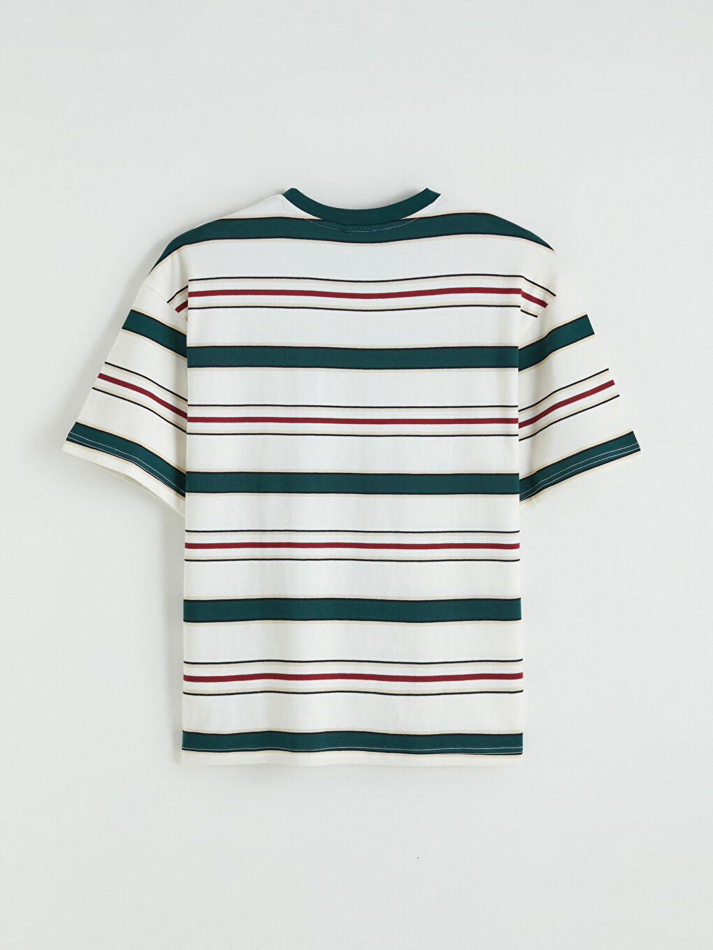 Yeşil Bisiklet Yaka Çizgili Erkek Tişört-2