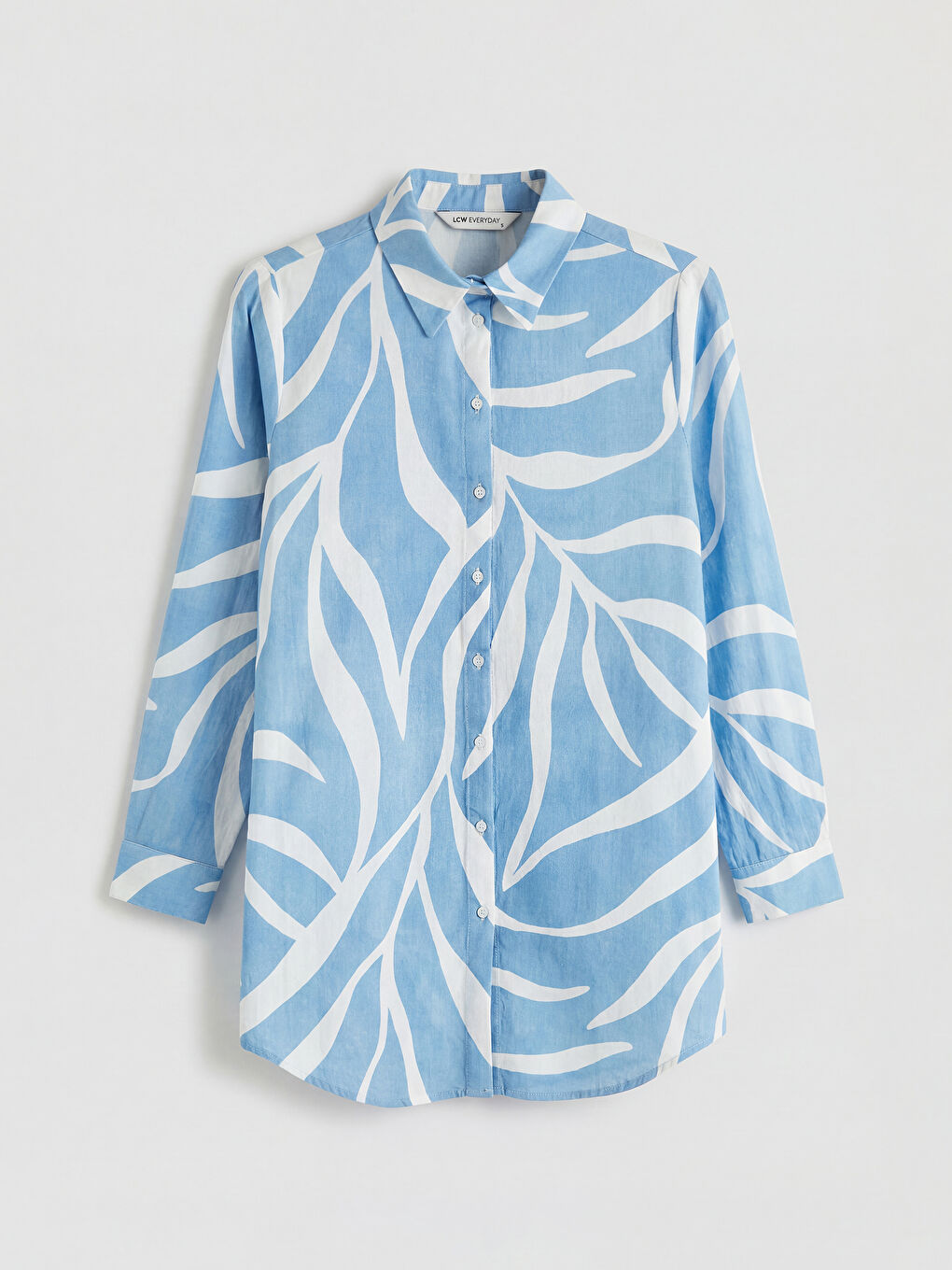 قميص تونيك نسائي مُزهر من قماش بوبلين