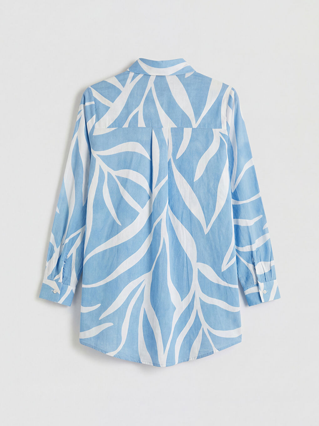 قميص تونيك نسائي مُزهر من قماش بوبلين-1