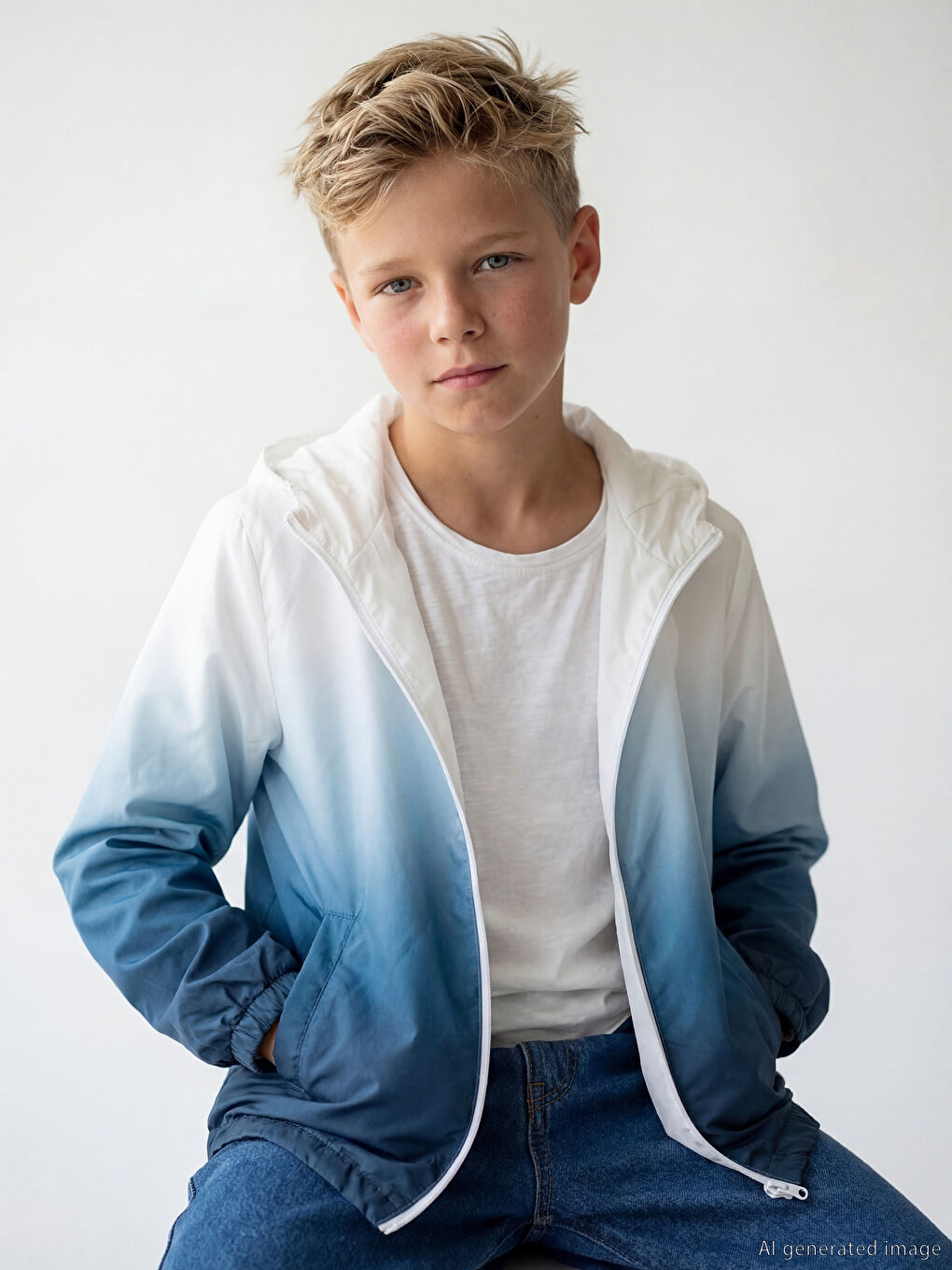 Petrol Su İtici Kapüşonlu Erkek Çocuk Yağmurluk