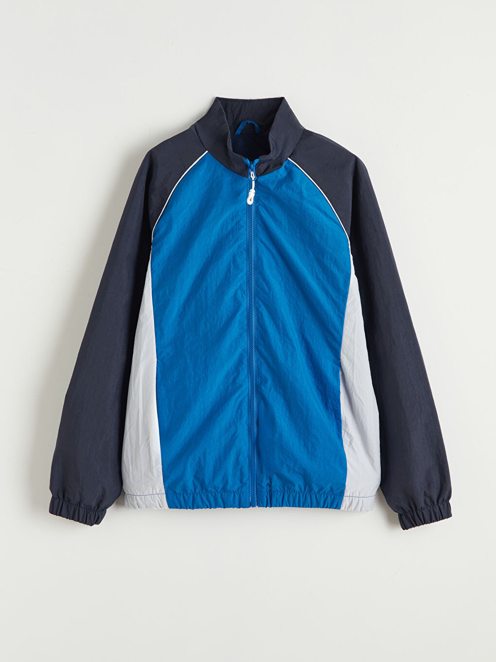 Mavi Renk Bloklu Erkek Çocuk Yağmurluk