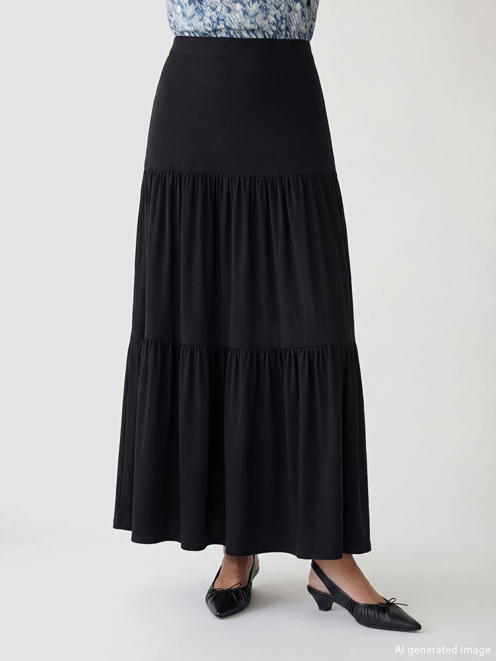 Siyah Beli Lastikli Katkat Etek-1