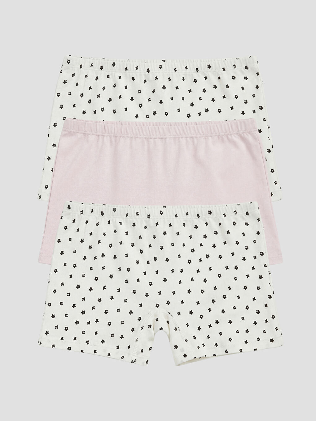 Ekru Kız Çocuk Boxer 3'lü-1