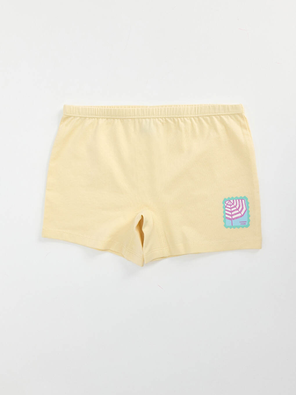 Bej Baskılı Kız Çocuk Boxer