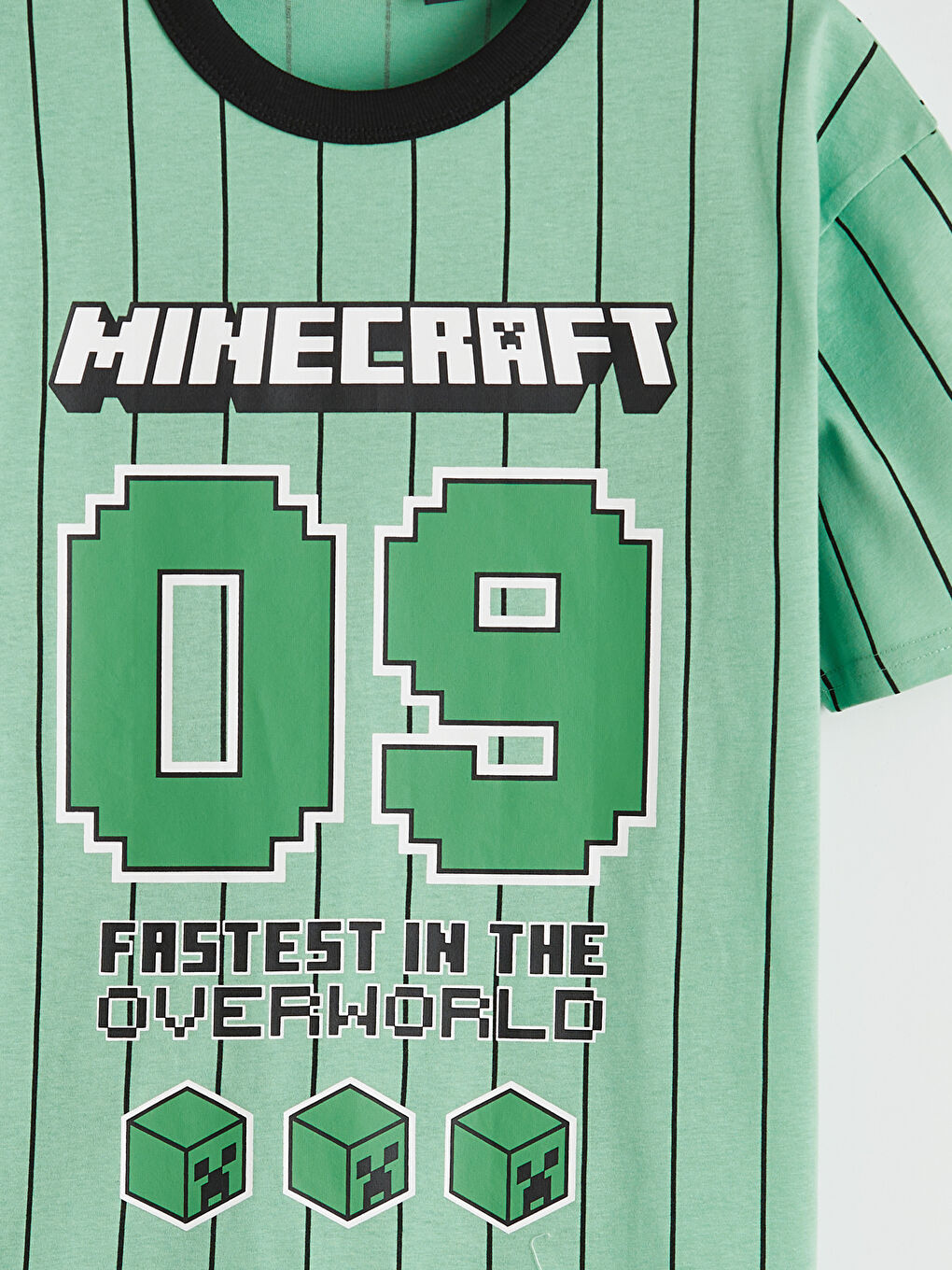 Crew Neck Minecraft Printed Boys' T-Shirt-2