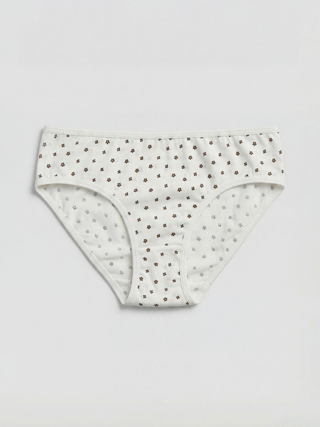 Ekru Desenli Kız Çocuk Külot 3'lü-1