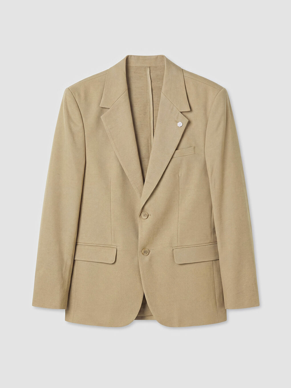 Bej Slim Fit Erkek Blazer Ceket