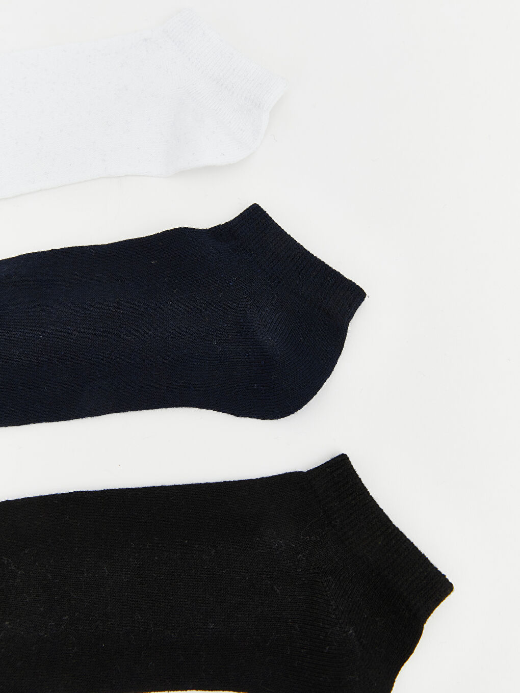 Beyaz Erkek Çocuk Patik Çorap 3'lü-1