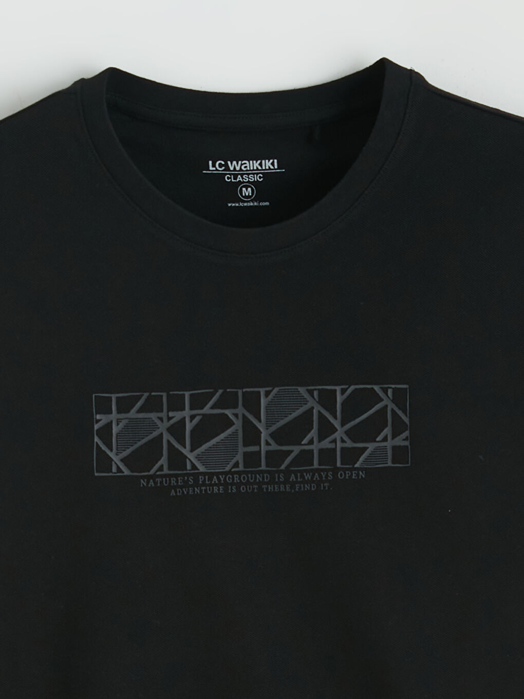 Мъжка тениска с кръгло деколте, отпечатана, пике-3