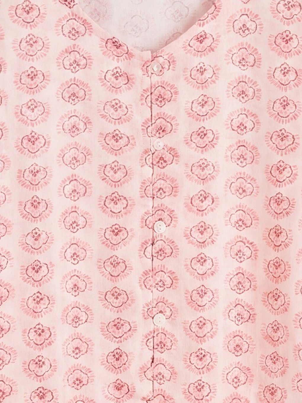 Pembe Fırfırlı Desenli Kız Çocuk Gömlek-2