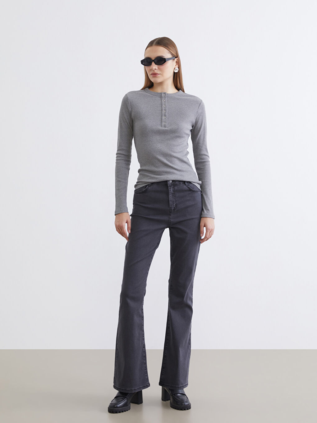 Women's Ribbed Bodysuit with a Crew Neck-1