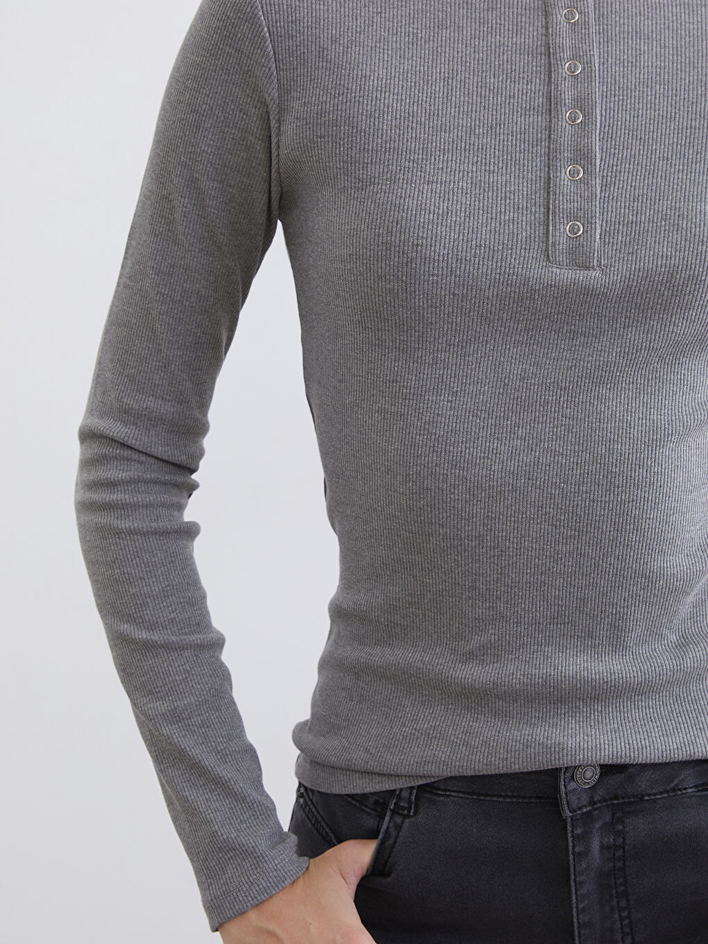 Women's Ribbed Bodysuit with a Crew Neck-2