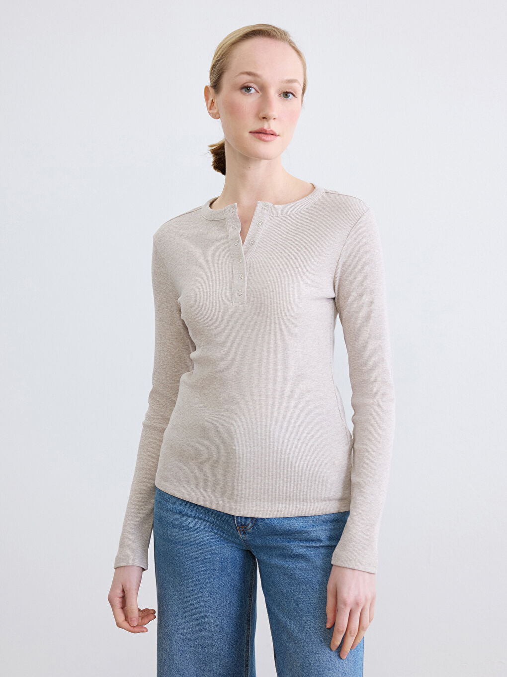 Rib-Knit Crewneck Bodysuit