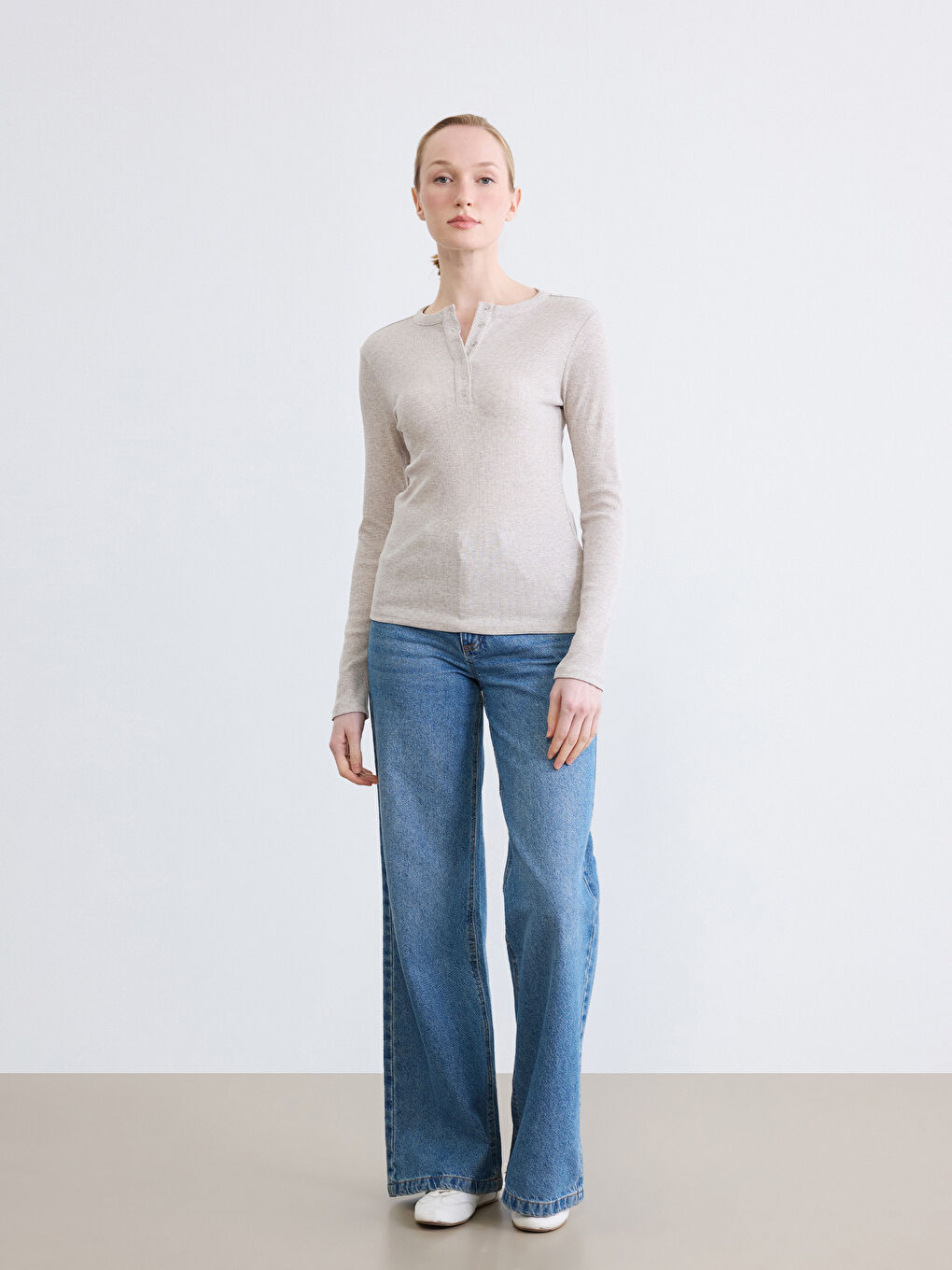 Rib-Knit Crewneck Bodysuit-2