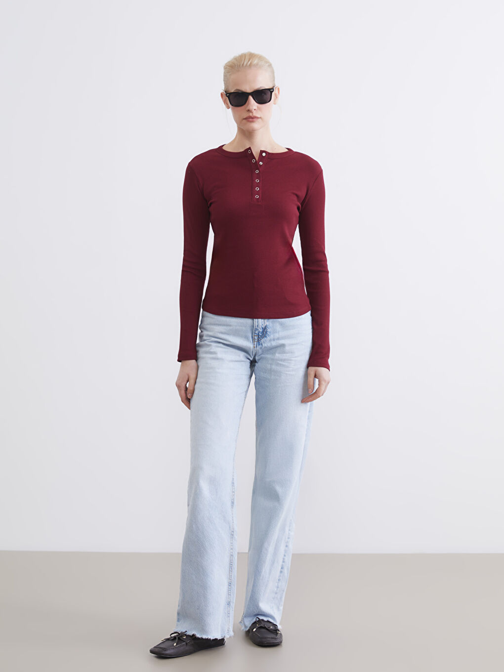 Женское боди из рибаны с круглым вырезом-1