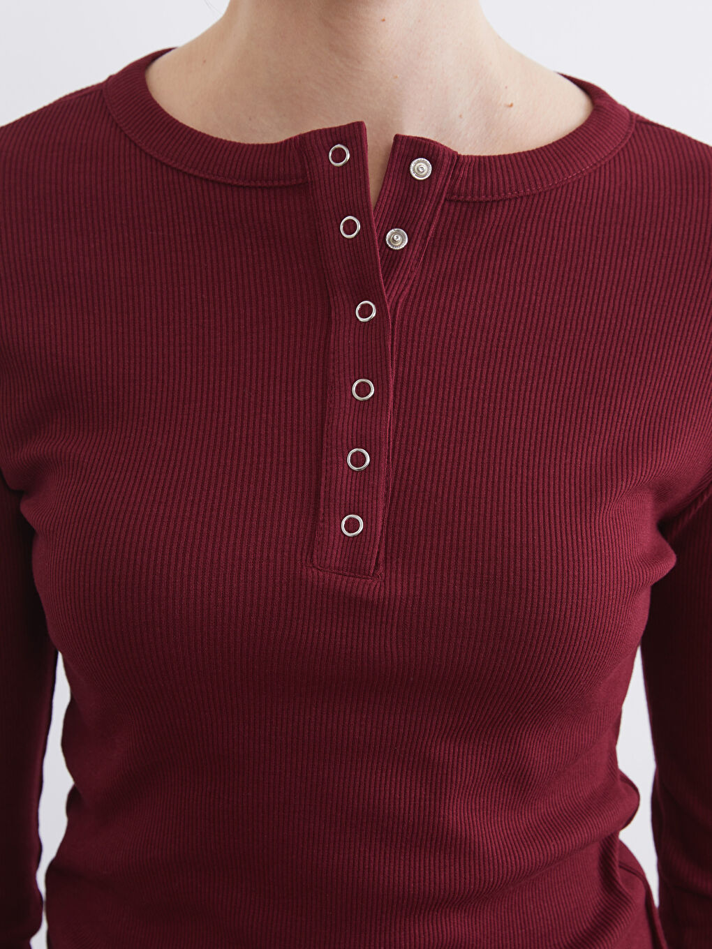 Женское боди из рибаны с круглым вырезом-2