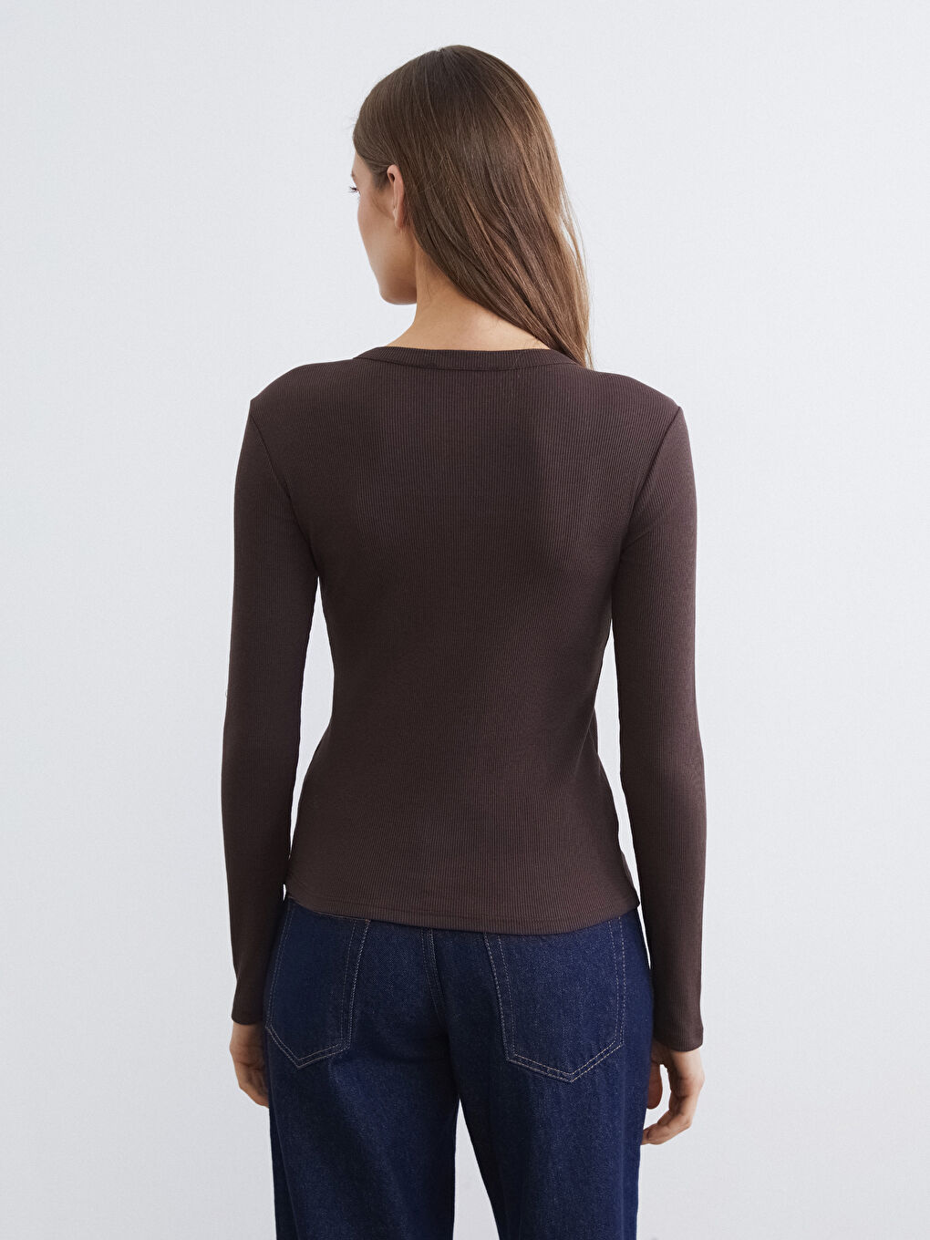 Rib-Knit Crewneck Bodysuit-3