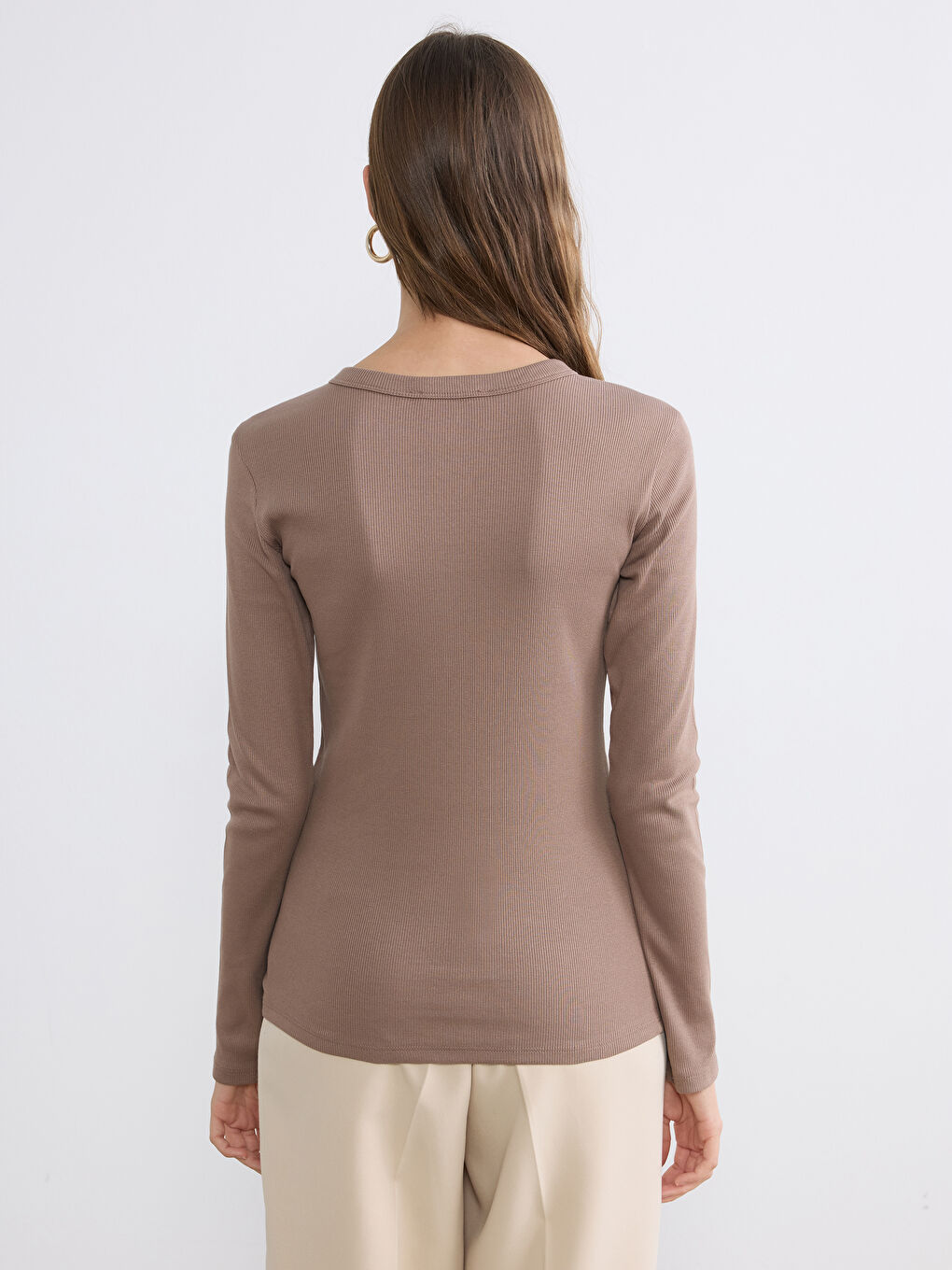 فستان ضيق مضلع برقبة دائرية للسيدات-3