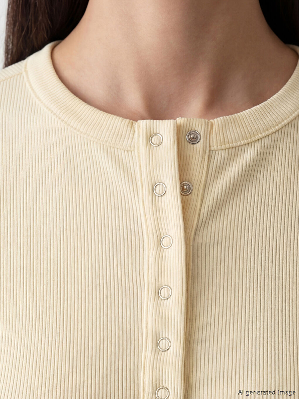 Bej Bisiklet Yaka Fitilli Kadın Body-2