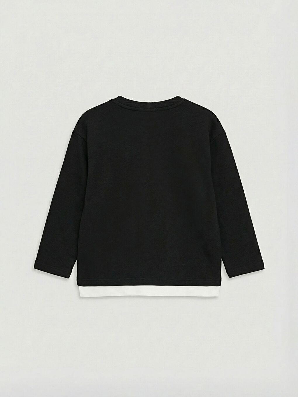 Siyah Uzun Kollu Bisiklet Yaka Erkek Çocuk Tişört-1