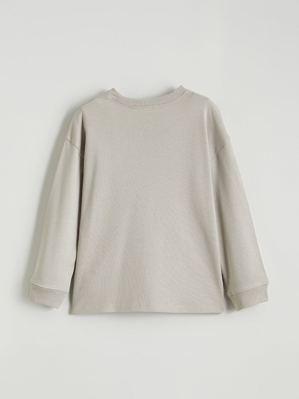 Gri Bisiklet Yaka Baskılı Erkek Çocuk Sweatshirt-2