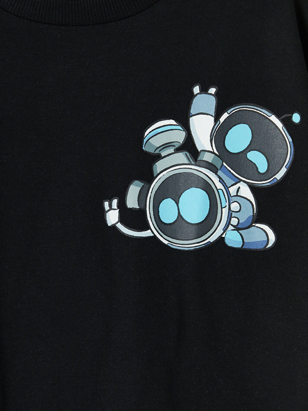 Siyah Bisiklet Yaka PlayStation Baskılı Erkek Çocuk Tişört-2