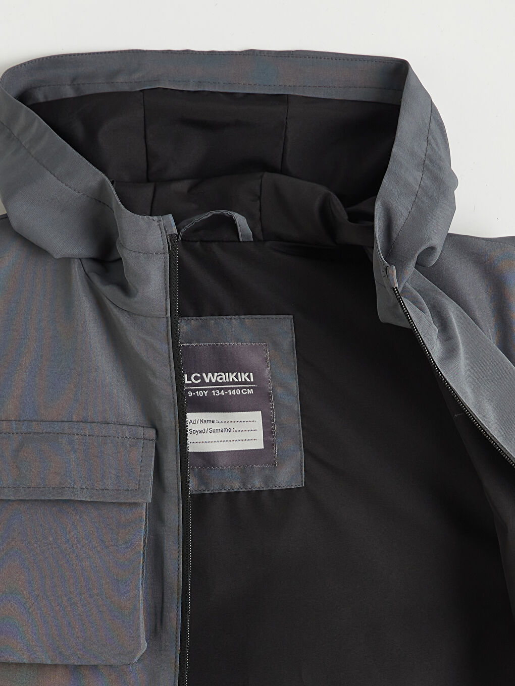 Gri Kapüşonlu Erkek Çocuk Yelek-2