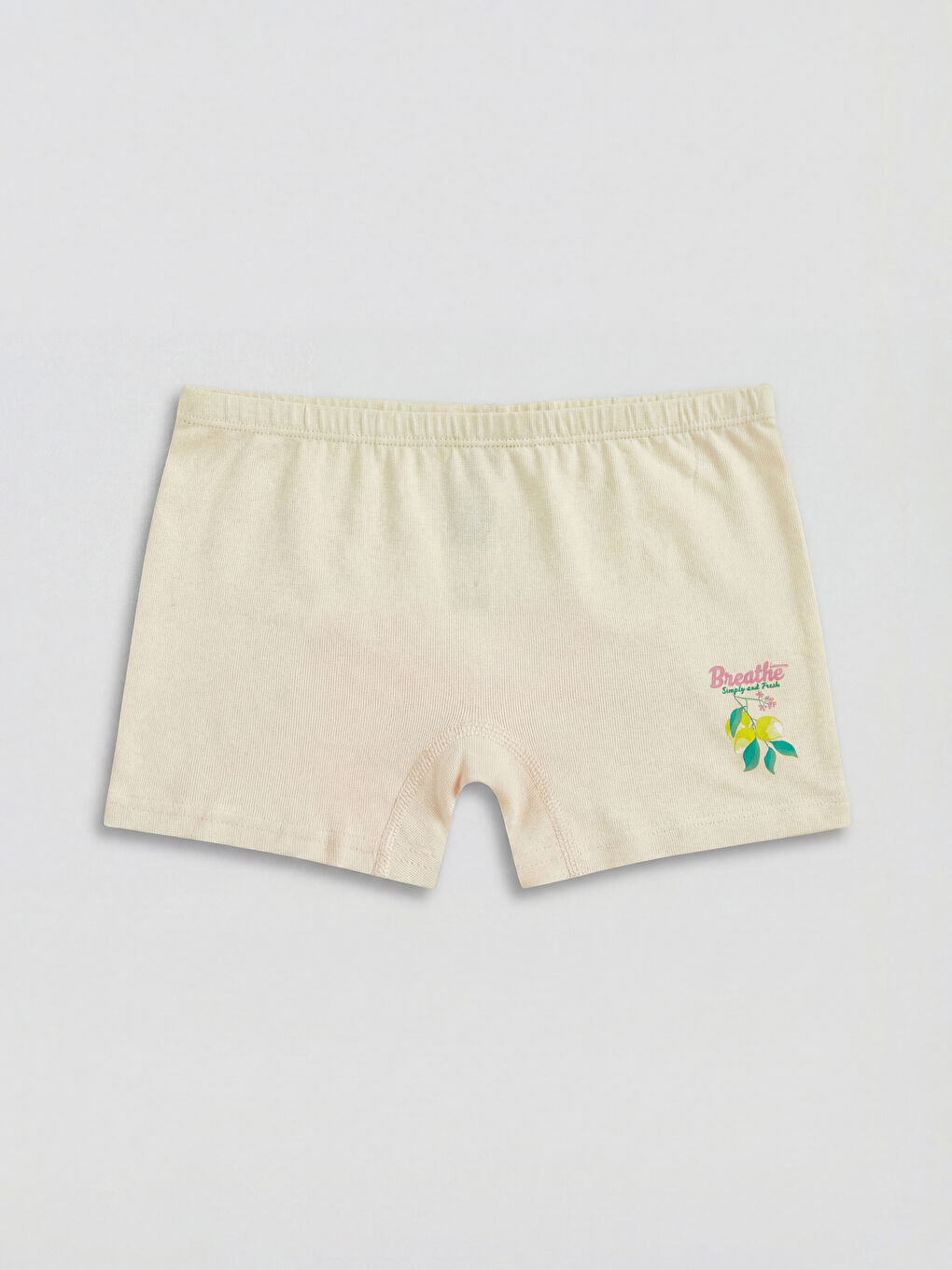 Bej Baskılı Kız Çocuk Boxer 3'lü-1