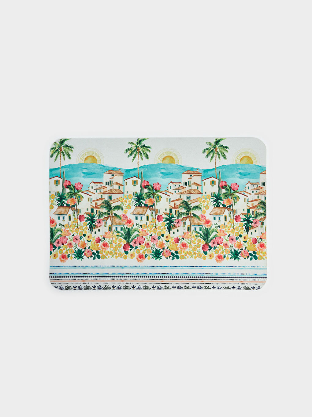 Коврик для двери с пальмовым узором 45x75 см