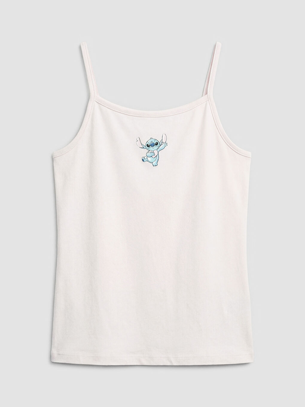 Pembe Stitch Baskılı İp Askılı Kız Çocuk Atlet 2'li-1