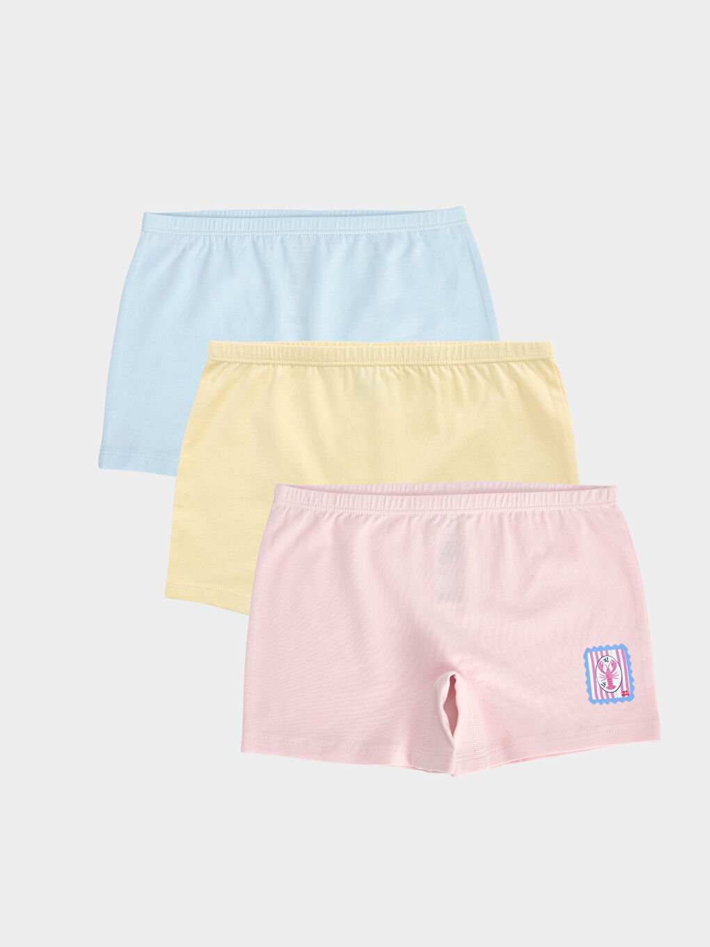 Pembe Baskılı Kız Çocuk Boxer 3'lü