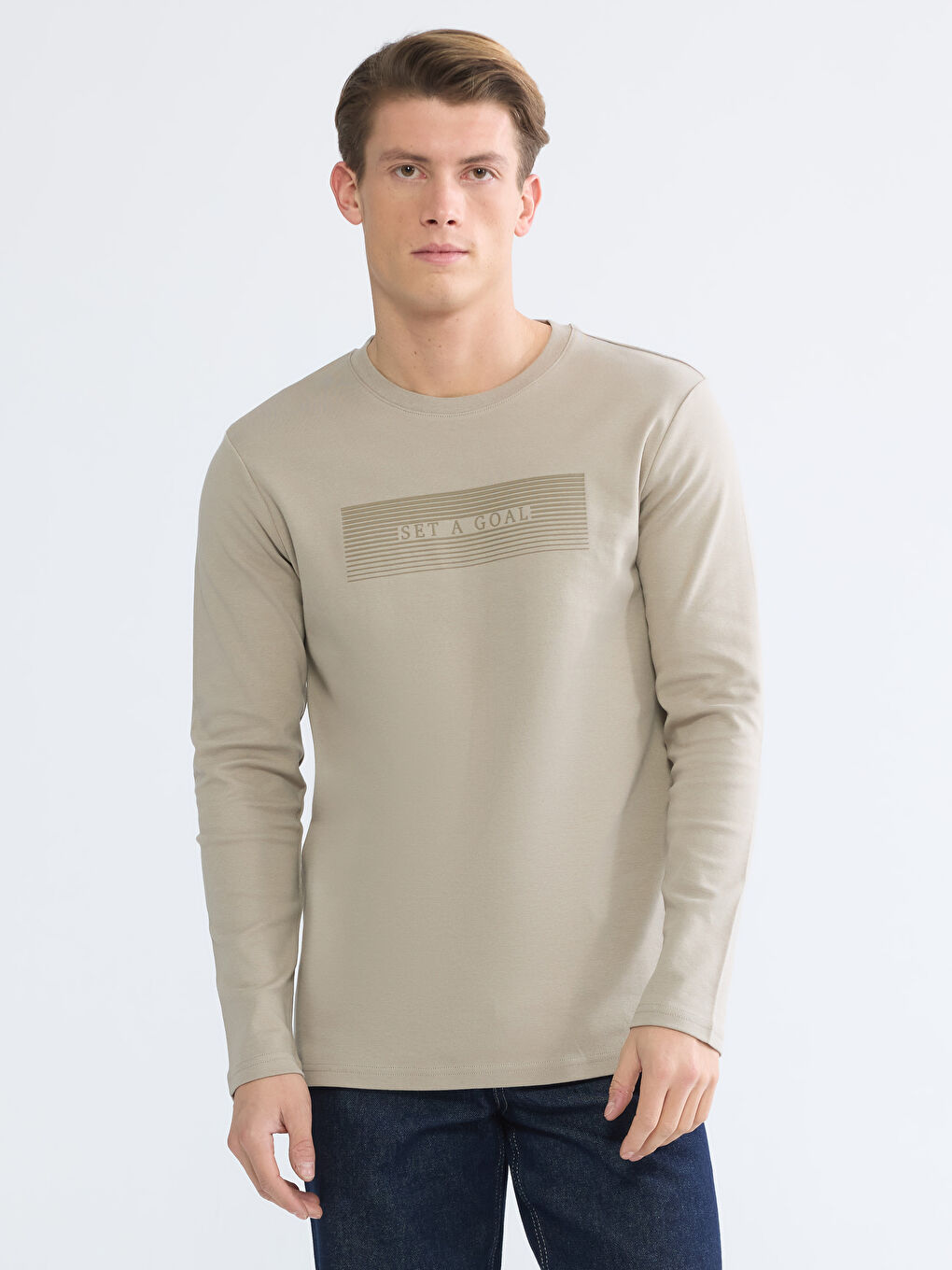 Sweat-shirt à col rond imprimé pour homme