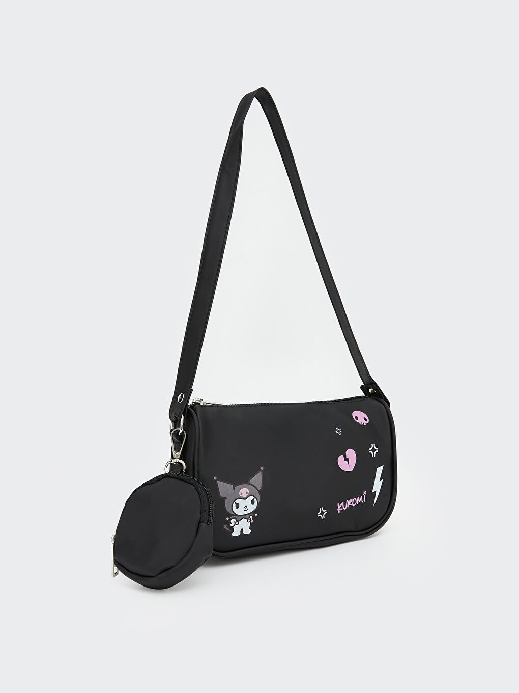 Siyah Kuromi Baskılı Kız Çocuk Omuz Çantası-1