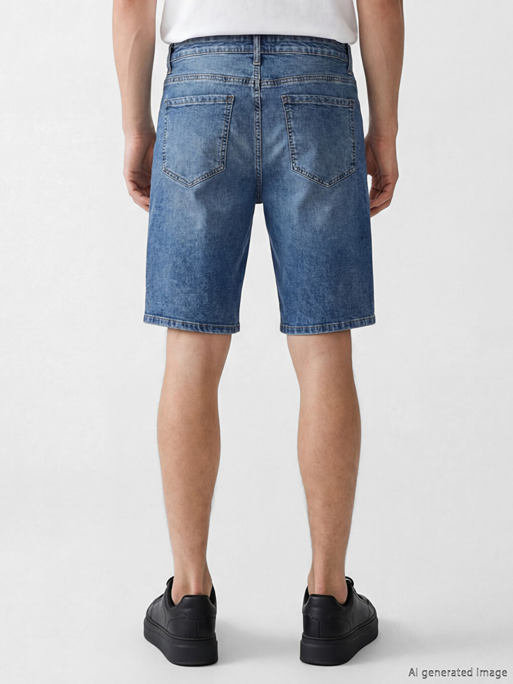Мъж Индиго Къси дънкови панталони-2