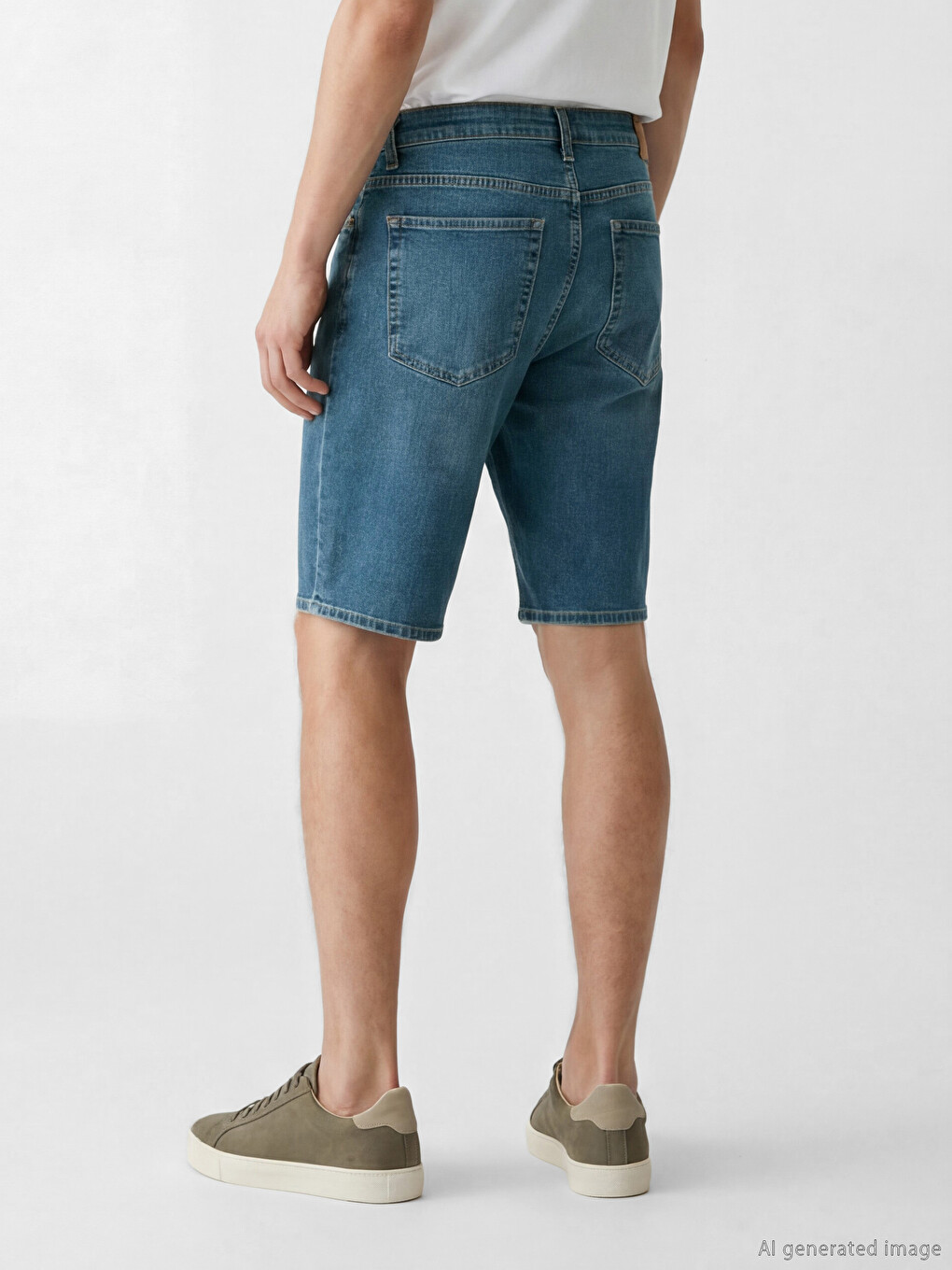 Pantaloni Scurți Din Denim Regular Fit Pentru Bărbați-2