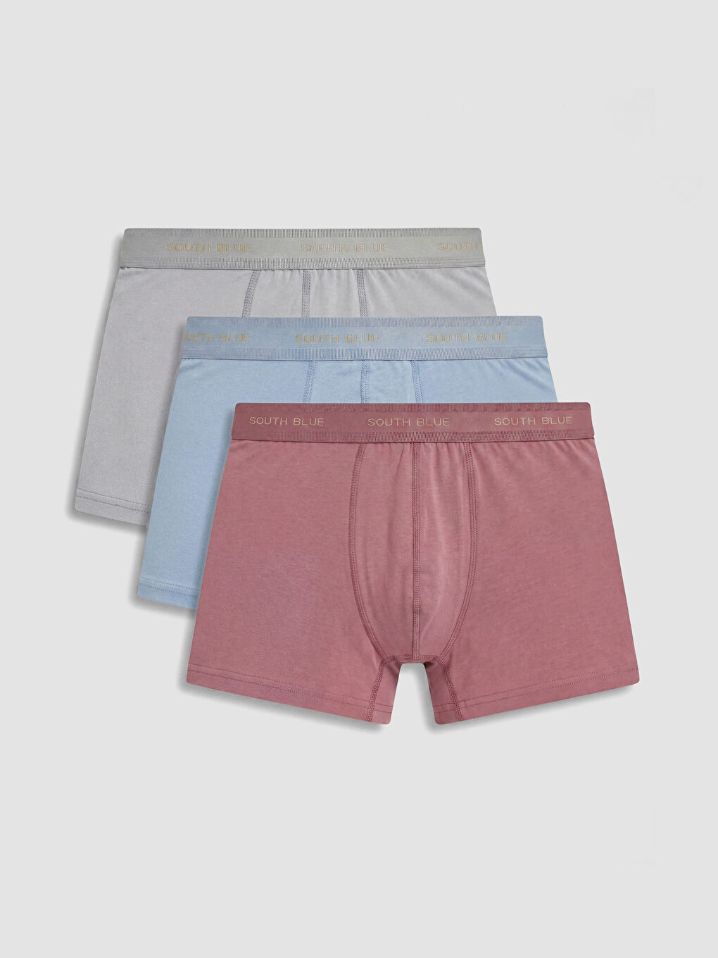 Mavi Pamuklu Esnek Erkek Boxer 3'lü