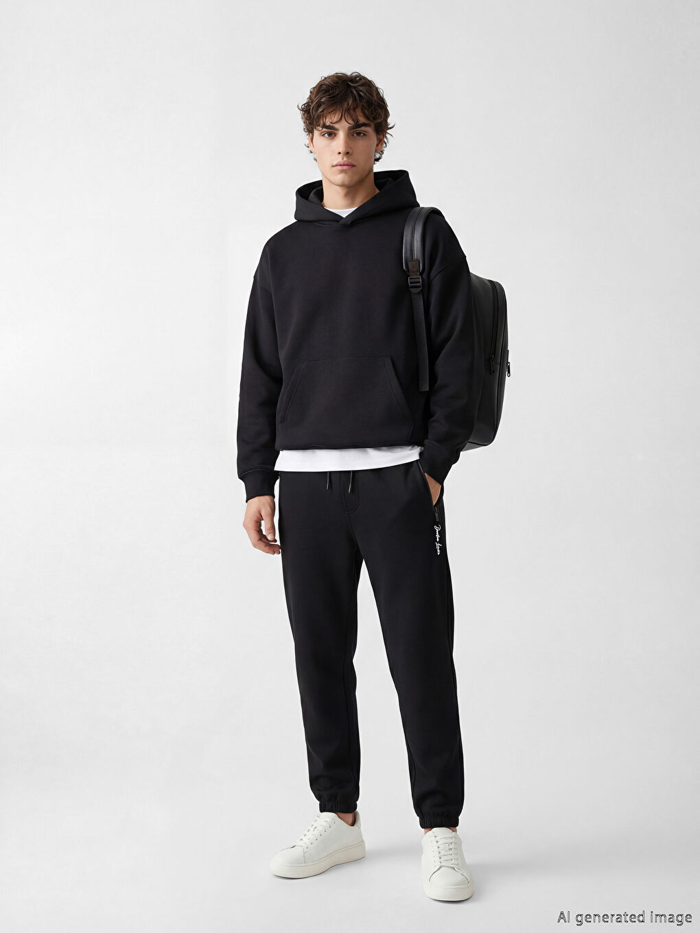 Siyah Standart Kalıp Erkek Eşofman Altı