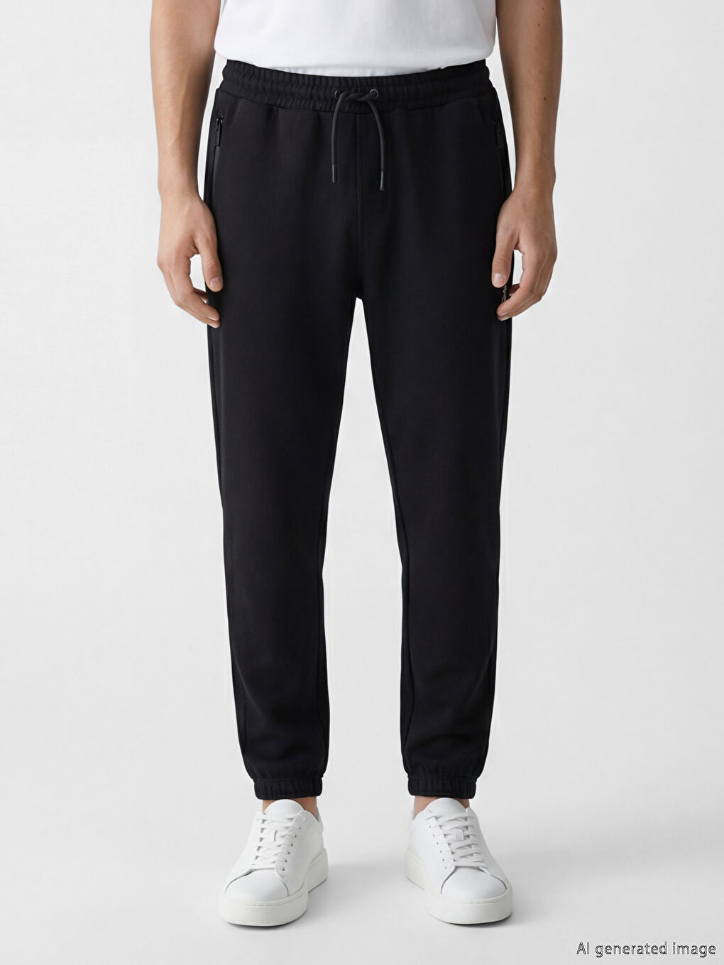 Siyah Standart Kalıp Erkek Eşofman Altı-1