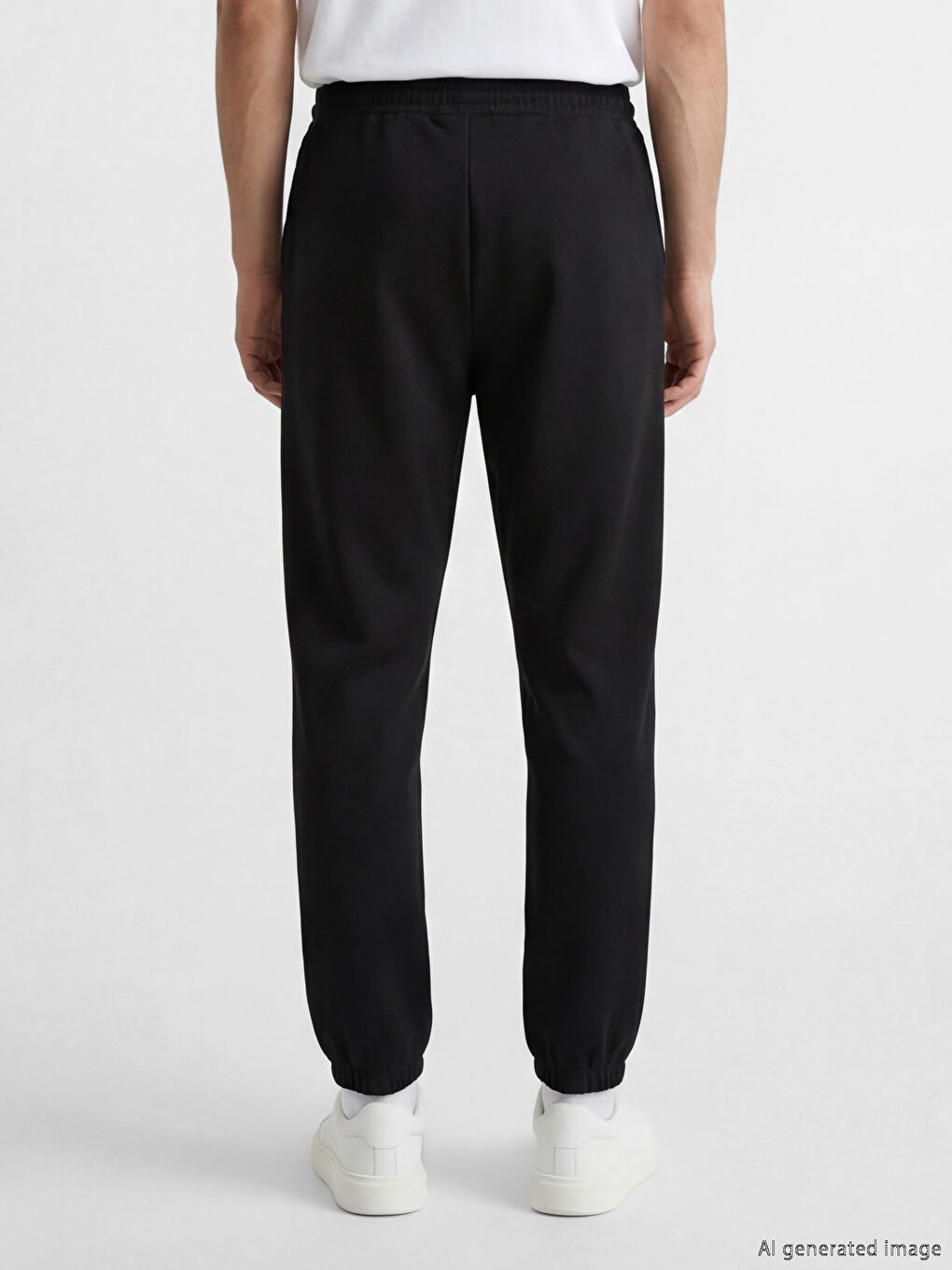 Siyah Standart Kalıp Erkek Eşofman Altı-2