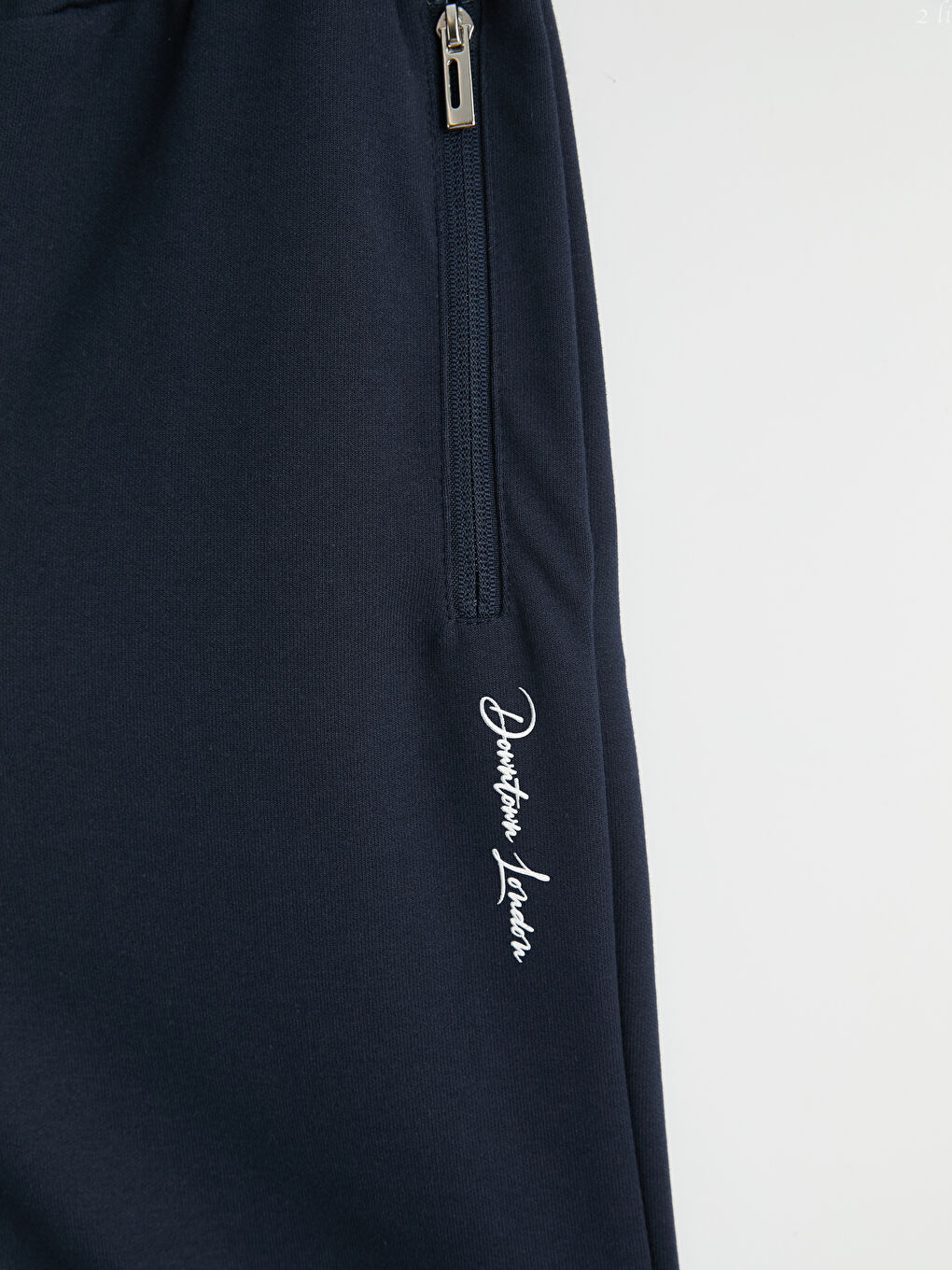 Lacivert Standart Kalıp Erkek Eşofman Altı-2