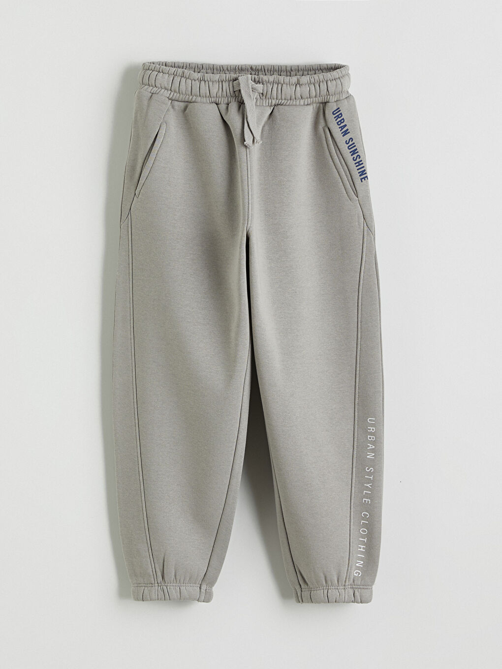 Gri Beli Lastikli Erkek Çocuk Eşofman Alt