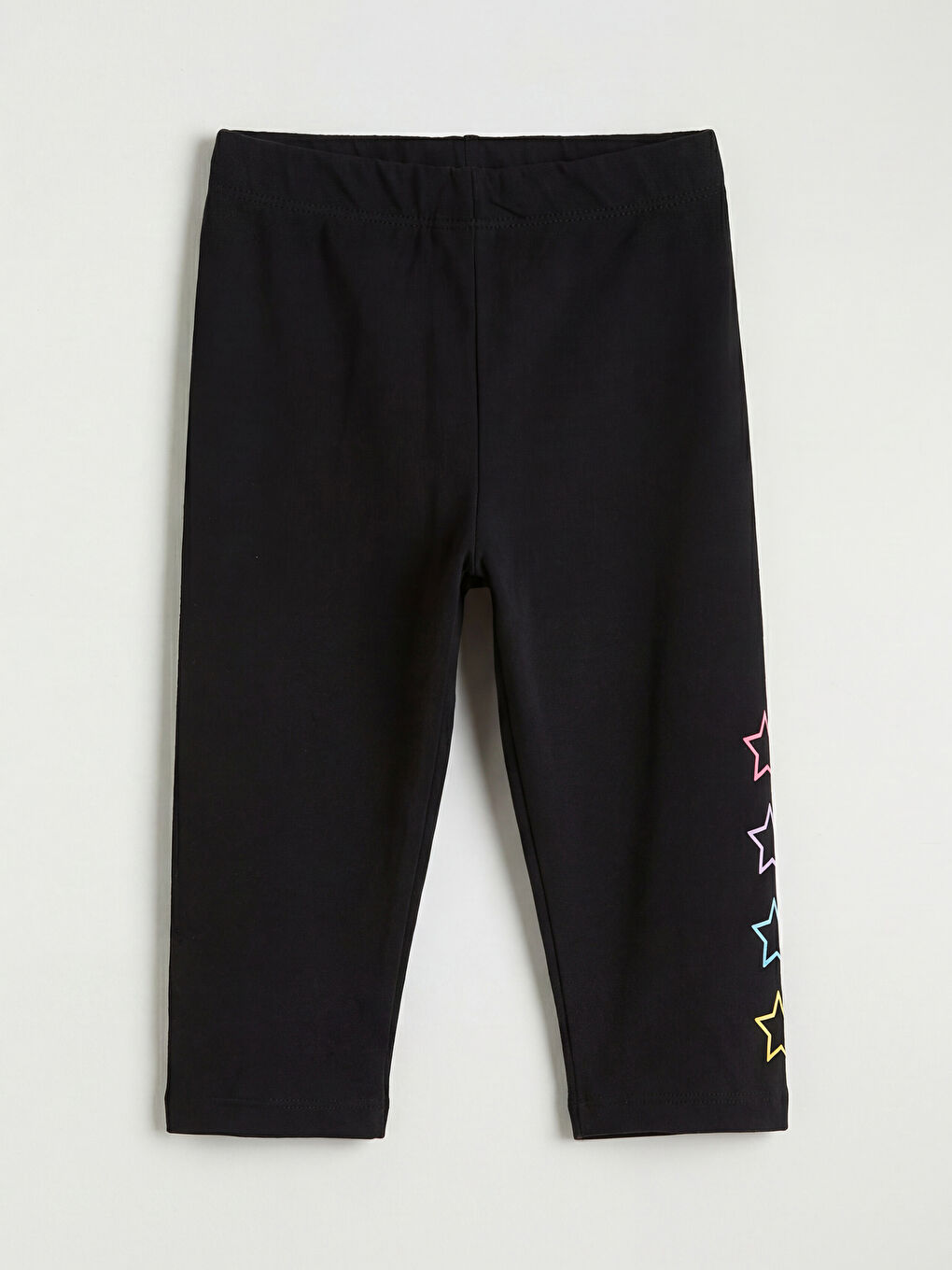 Siyah Kız Çocuk Baskılı Kısa Tayt