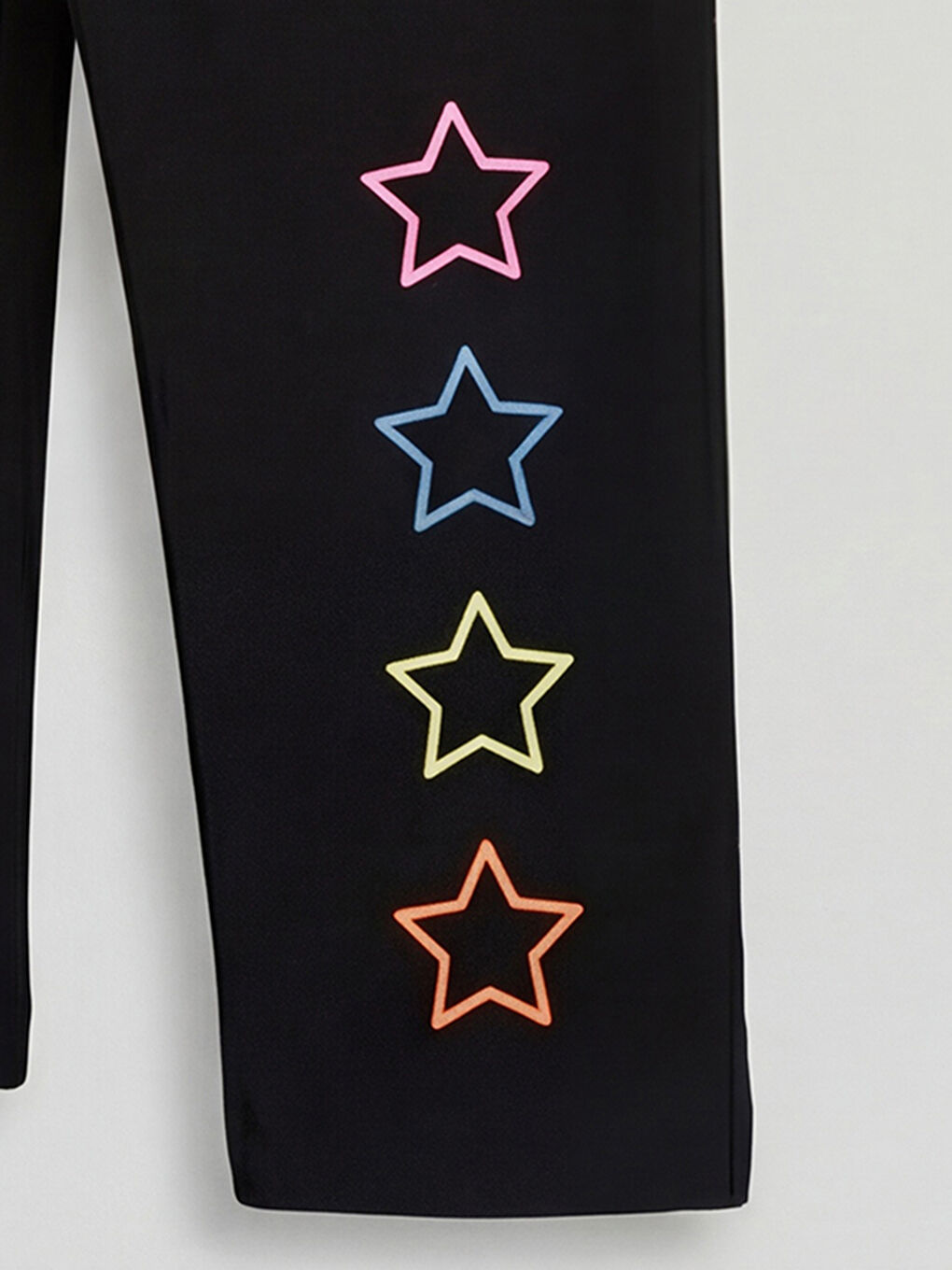 Siyah Kız Çocuk Baskılı Kısa Tayt-1