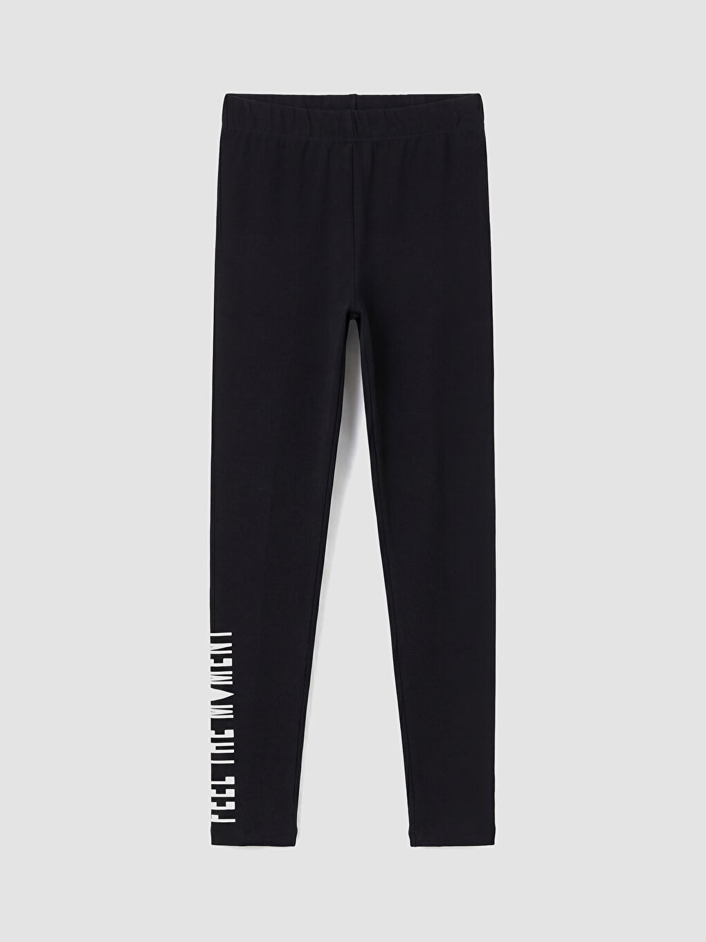 Siyah Yazı Baskılı Kız Çocuk Tayt