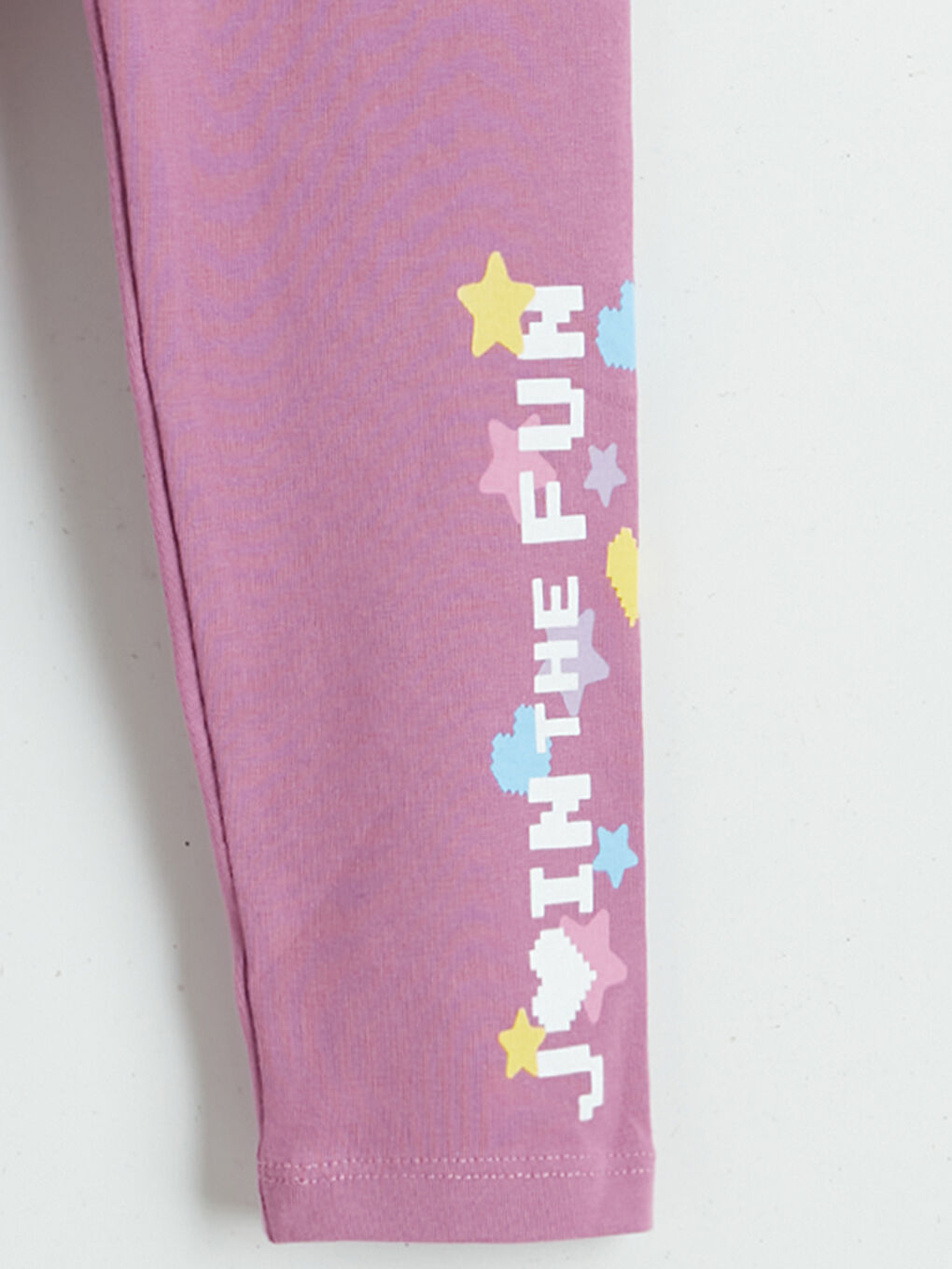 Mor Baskılı Kız Çocuk Tayt-2