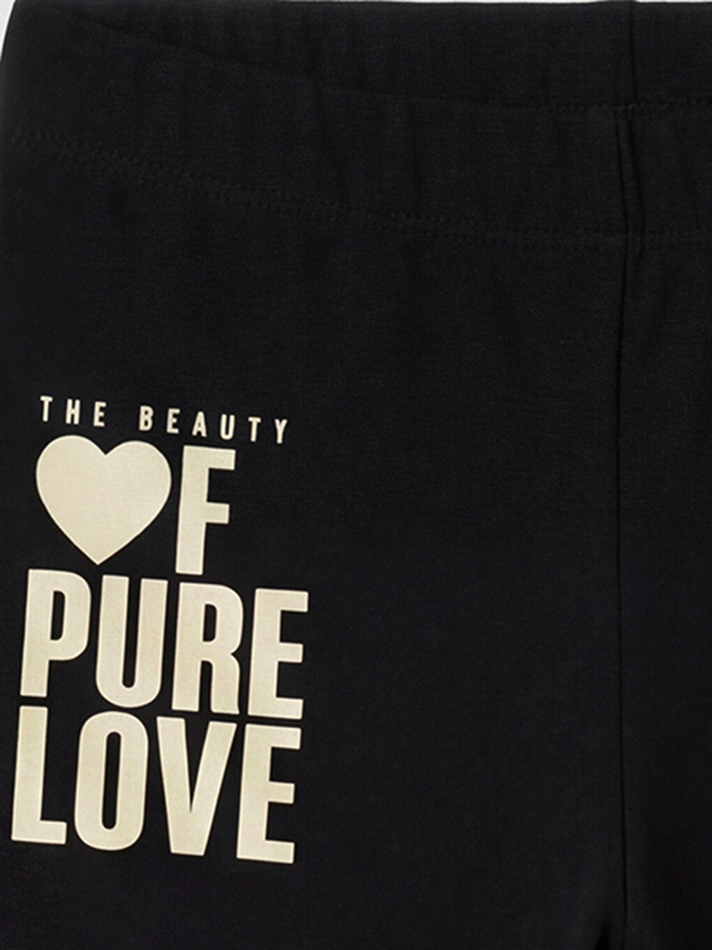 Siyah Kız Çocuk Baskılı Tayt-2