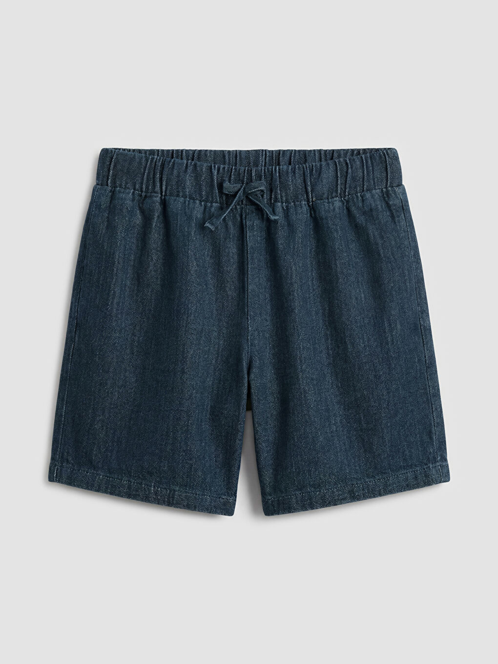 İndigo Beli Lastikli Kız Çocuk Jean Şort