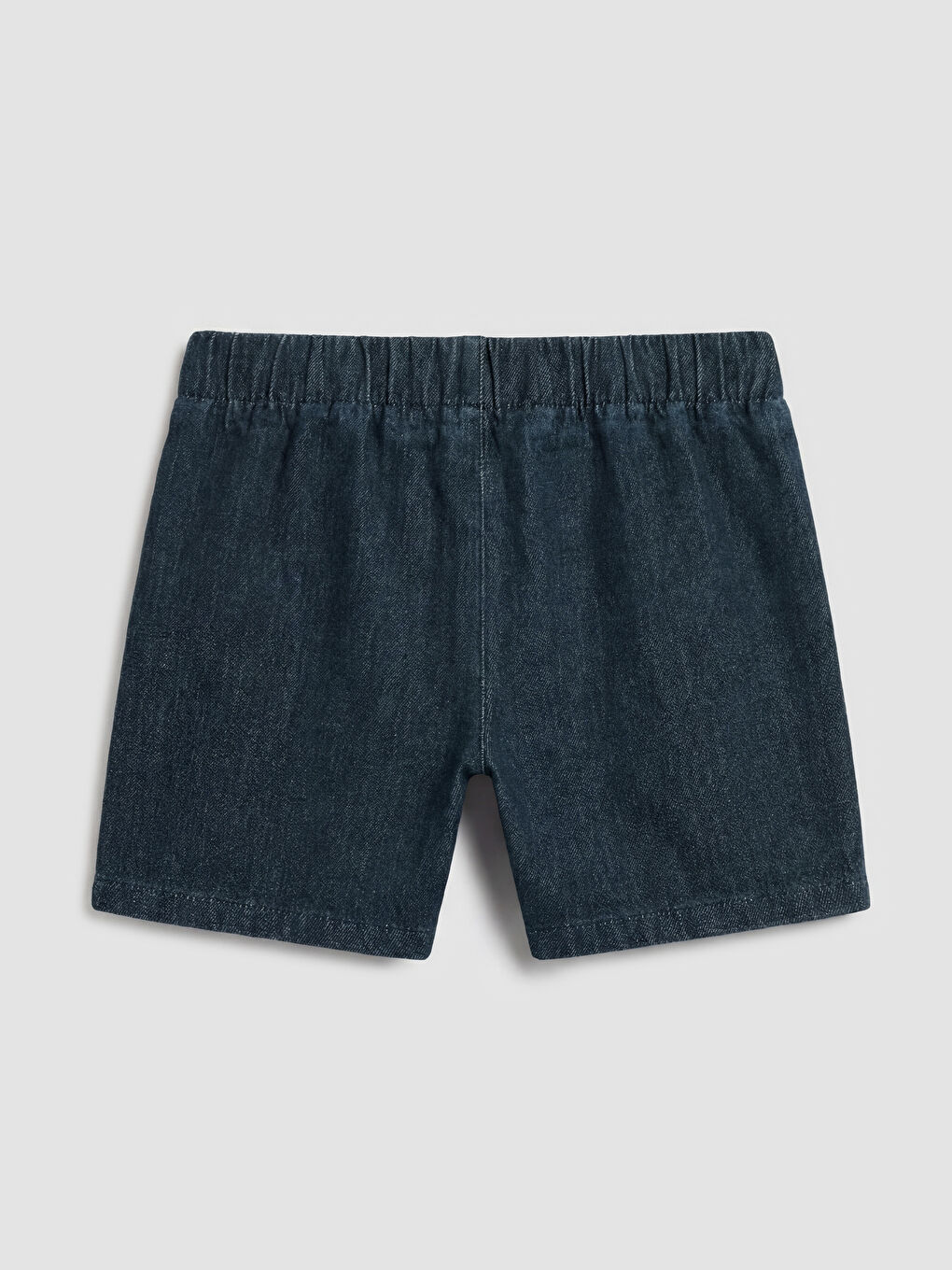 İndigo Beli Lastikli Kız Çocuk Jean Şort-1
